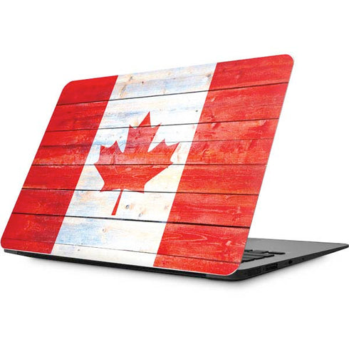 Canada Flag Light Wood Apple MacBook Skin